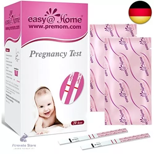 Easy@Home 20 x Schwangerschaftstest Frühtest 10 miu/ml - Empfindliches und