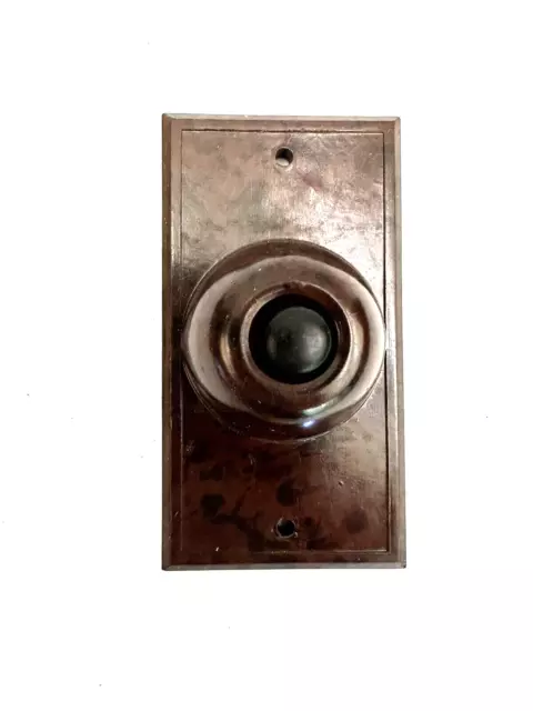 Bakelite Doorbell Push Button, Rectangle , Door Bell, Brown vintage