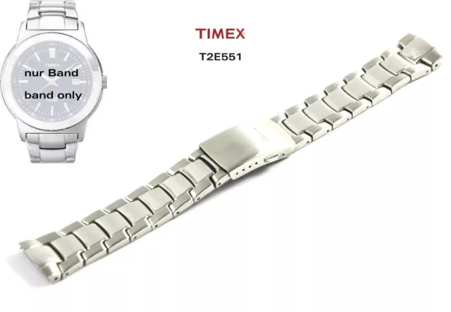 Timex Replacement Band T2E551 Classic - Spare Stainless Steel Watch Silver 20mm