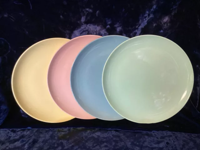 Taylor Smith & Taylor LuRay Pastel DINNER PLATES - 9 1/8" ~ TS&T ~ USA Set of 4
