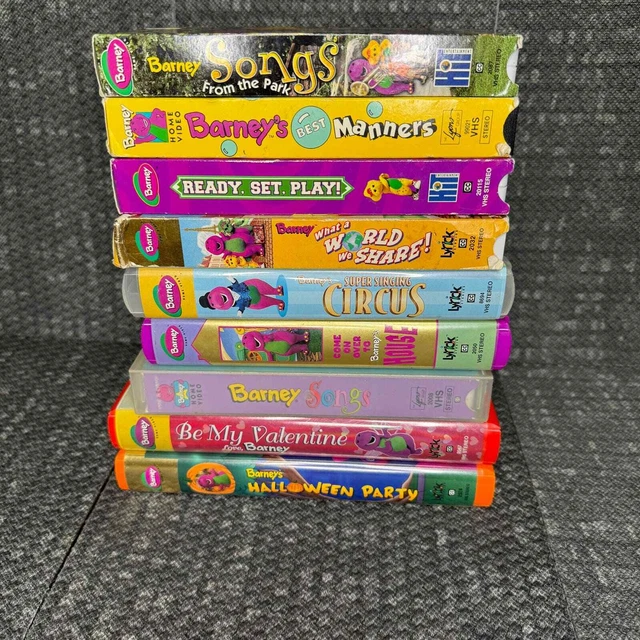 VINTAGE BARNEY VHS Lot Halloween Party, Manners, World we share, Lyrick