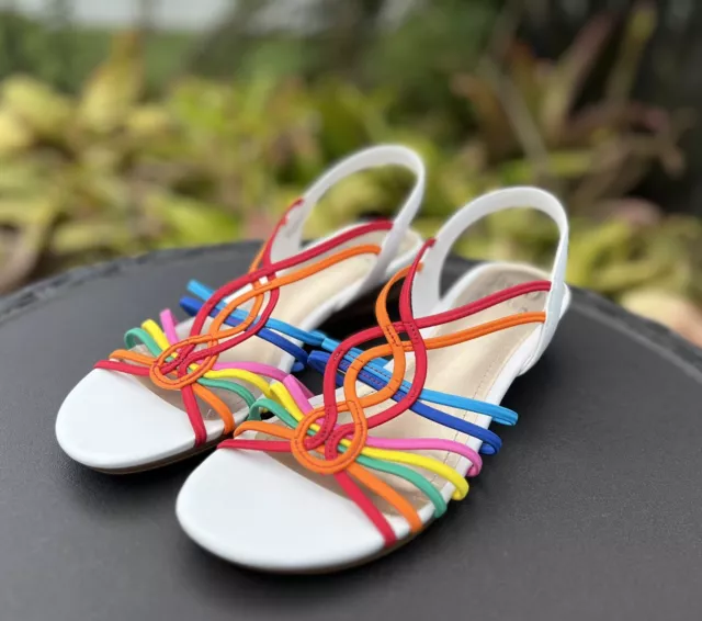 NEW IMPO Stretch Rainbow Wedge Sandals Size 9