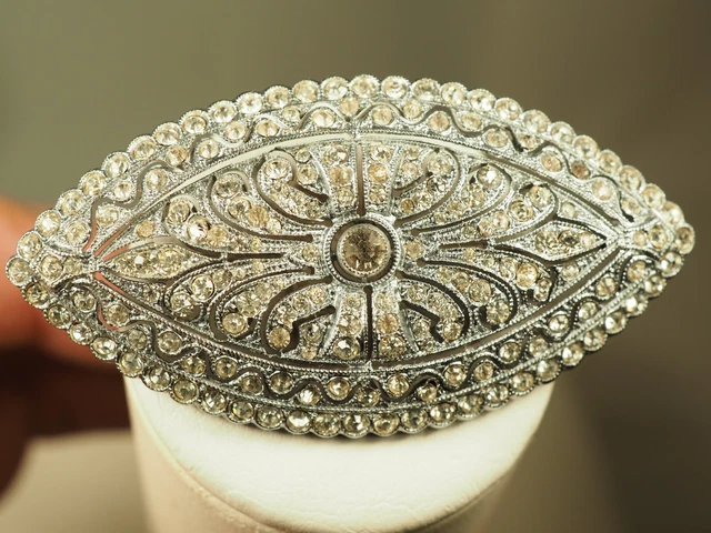 Broche Ancienne écureuil En Laiton Et Strass - Style Art Nouveau Français - Bon état