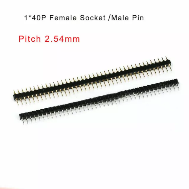 Pitch 2.54mm Single Row Straight Round Socket Pin Header Male/Female 1x40P