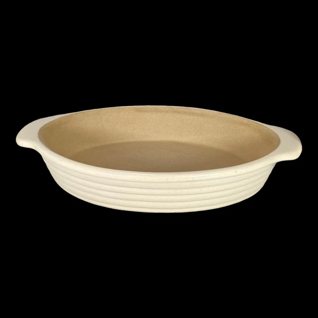 Plato de hornear Pampered Chef Au gratinado 6"" x 8"" gres ovalado patrimonio familiar