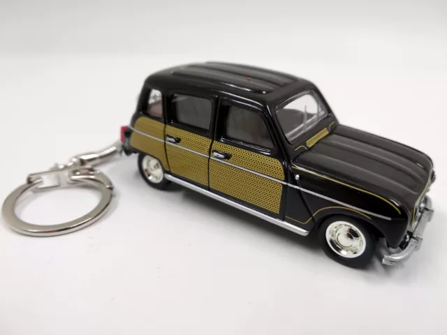 Porte clé Renault 4L jaune et noire en métal, neuf ,idée cadeau sympa