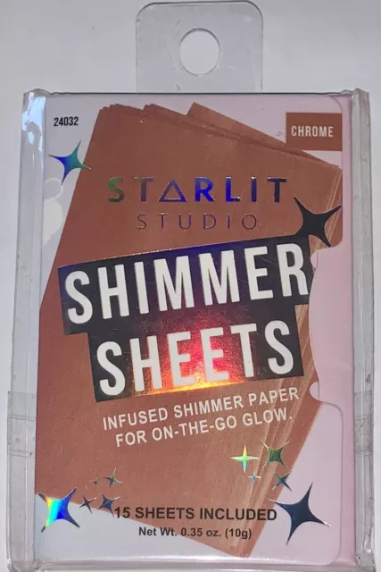 Hojas brillantes Starlit Studio CROMADAS ~ 15 hojas 0,35 oz ¡Sin necesidad de cepillo Pat & Go!