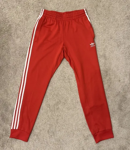 ADIDAS ORIGINALS - Men's Superstar Track Pants - Fire Red - Size M