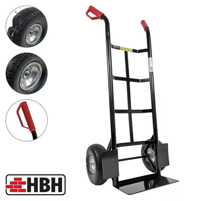 HBH Profi Schwerlast Sackkarre robuste Transportkarre 320kg pannensicher PU-Rad