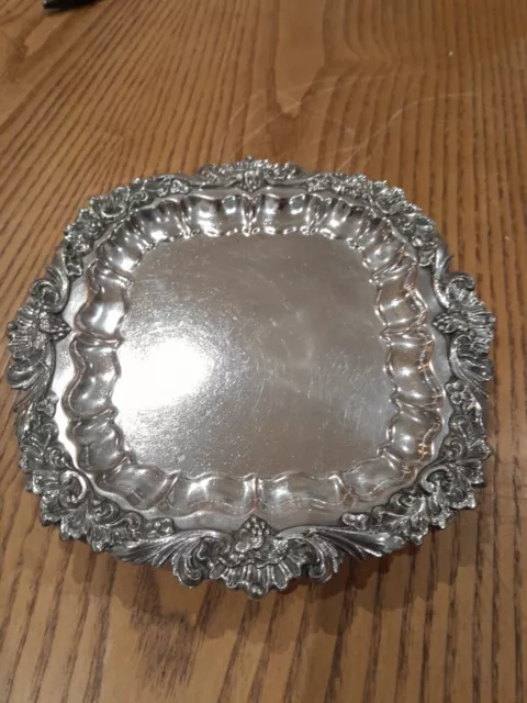 Antique Victorian Old Sheffield Plate Silver Card Tray/ Salver.