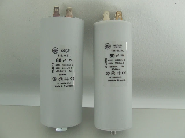 Anlaufkondensator Motorkondensator 60µF 400V 50x119mm Kabel 15cm Ducati 416.10.6 Anlaufkondensator Motorkondensator 60µF 400V 50x119mm Kabel 15cm Ducati 416.10.6