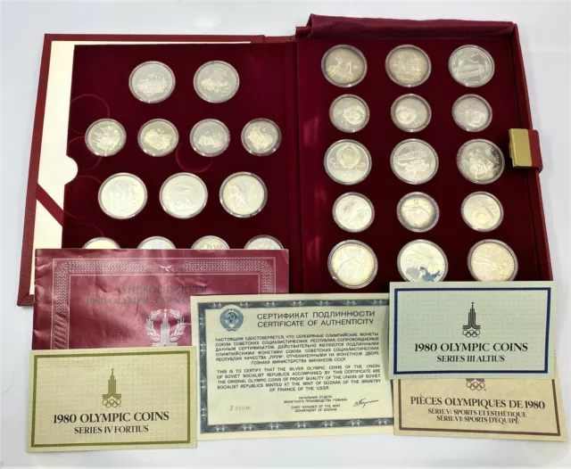 1980 Russia Silver Olympic Proof Coin Collection