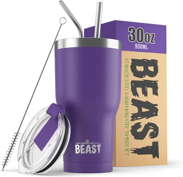 Beast 30 oz Tumbler Stainless Steel Vacuum Insulated Coffee Ice Cup Double Wa...