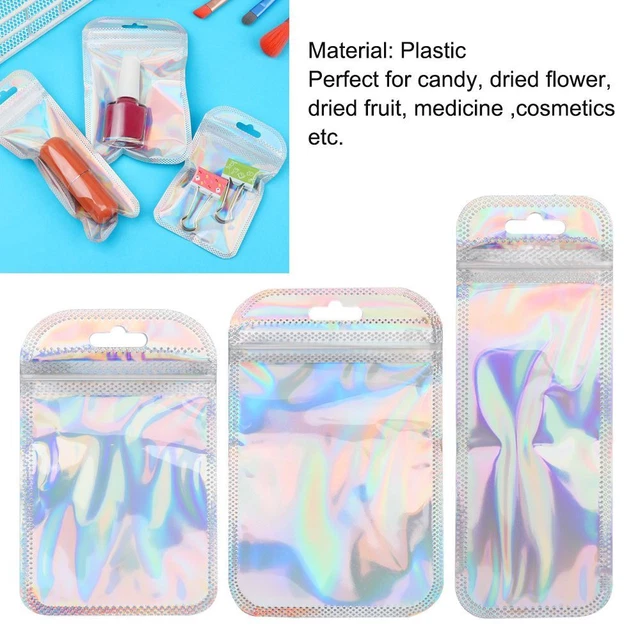 Iridescent Resealable Zip lock Pouches Self Sealing Bag Packaging Bag OPP Bags