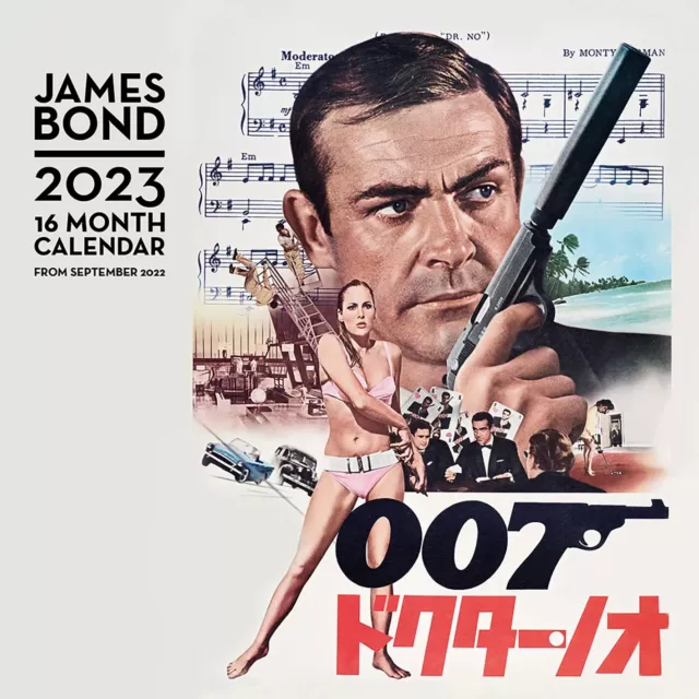 NEW CALENDAR 2023 JAMES BOND 16-MONTH 30cm x 30cm OFFICIALLY LICENSED