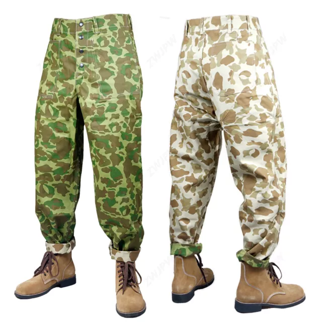 WWII US ARMY SOLIDER USMC PACIFIC CAMO COTTON REVERSIBLE Trousers Pants Size 36