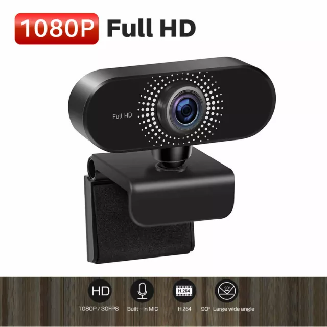 Full HD 1080P Webcam USB AutoFocus Web Camera With Microphone For PC Laptop UK 2