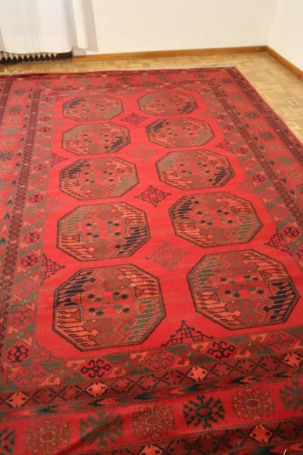 alter Afghanischer ERSARI TEPPICH | 200x206 | old afghan rug 2