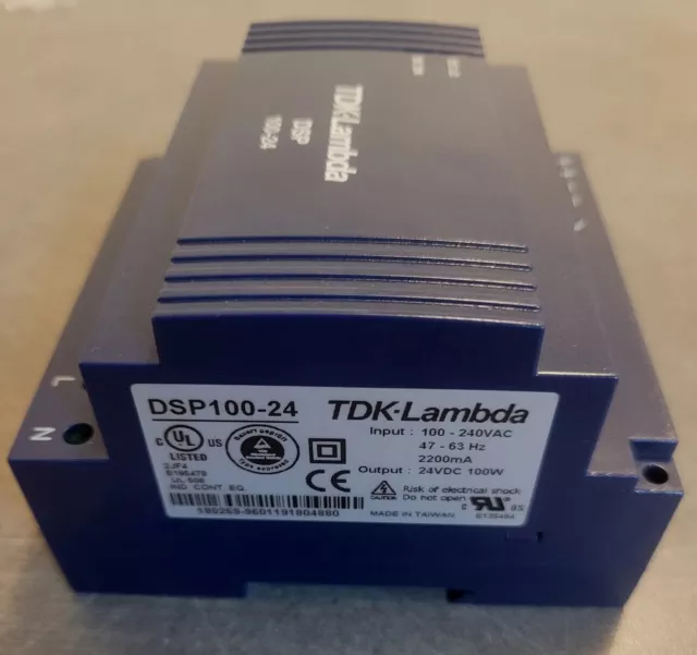 Transformateur TDK-Lambda DSP 100-24, Alimentation rail DIN, tension réglable 