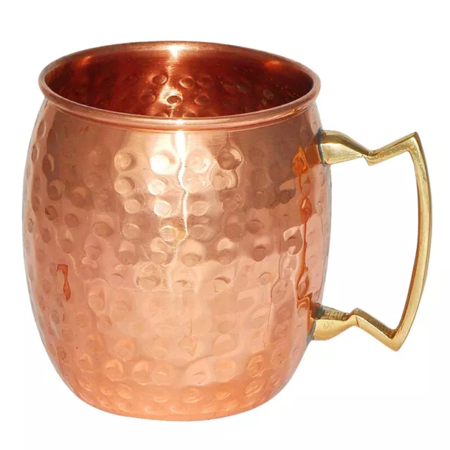 Copper Mugs with Handles Hammered Handcrafted Moscow Mule Cocktail Shaker 500 ML