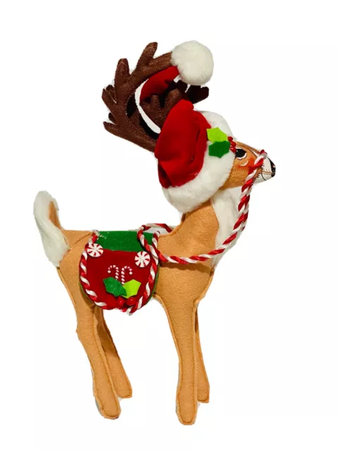 Annalee Dolls Christmas 2007 Peppermint Reindeer 12” Tall