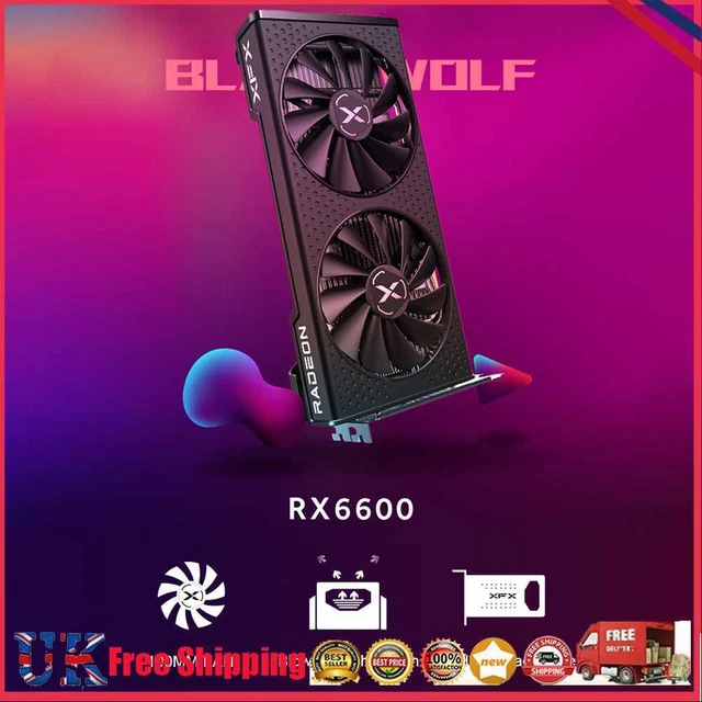 XFX RX 6600 Graphics Card 8GB 128Bit GDDR6 Low Noise Computer PC Accessories *Z