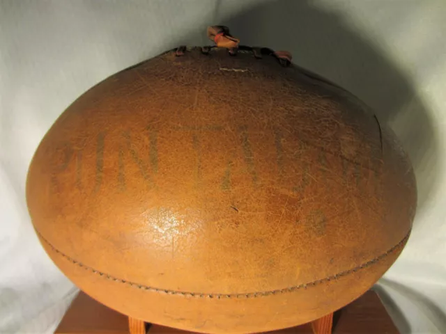 Vintage Authentic Pre 1950's Gilbert "PUNT ABOUT" Full Size Leather Rugby Ball