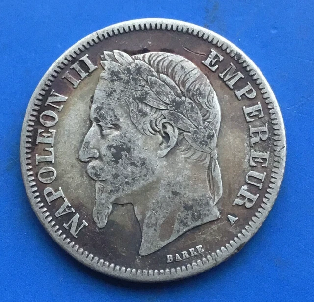 Bague Pièce De Monnaie 2 Francs Napoléon III En Argent - Neuf Avec étiquettes - Marque AntiqueCoinRings