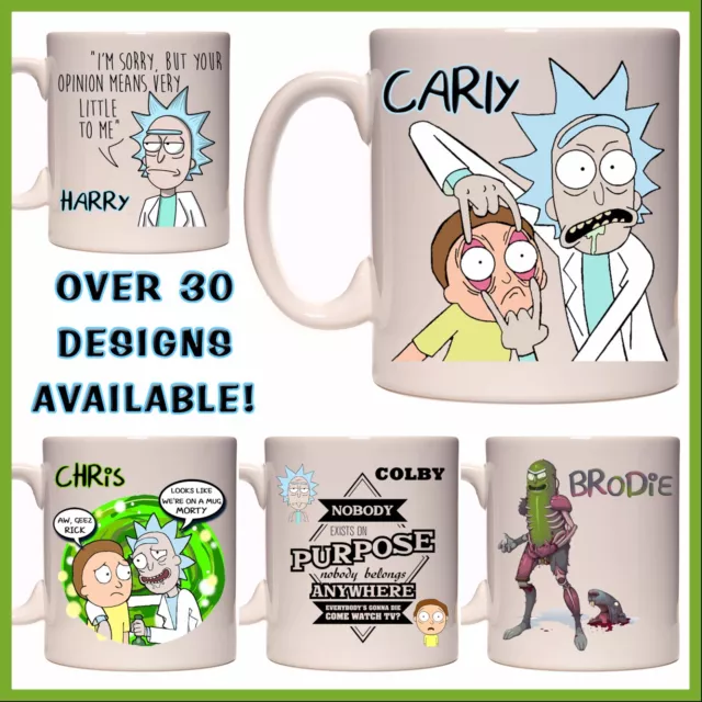 Personalised Rick and Morty Mug - Any Name - Many Designs - Gift Idea - Coffee