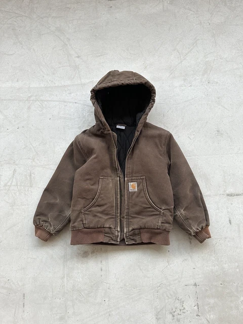 Giacca attiva carhartt bambini età 6 XS vintage marrone anni '90