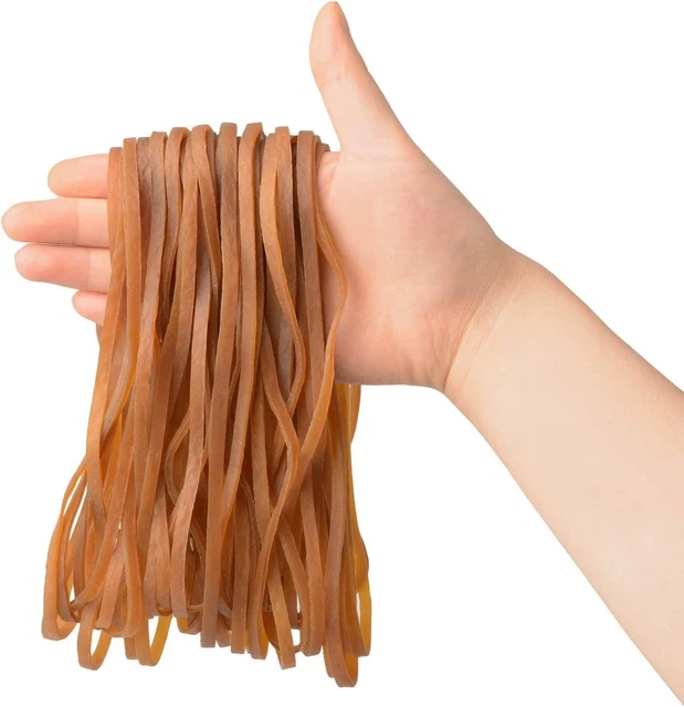 100 Pack LARGE Rubber Bands Heavy Duty Trash Can Band Strong Elastic For School