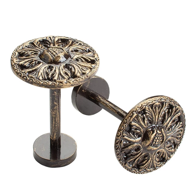 Beautiful Mounted Metal Drapery Hook Curtain Holders Gold Matt for Door set of 2