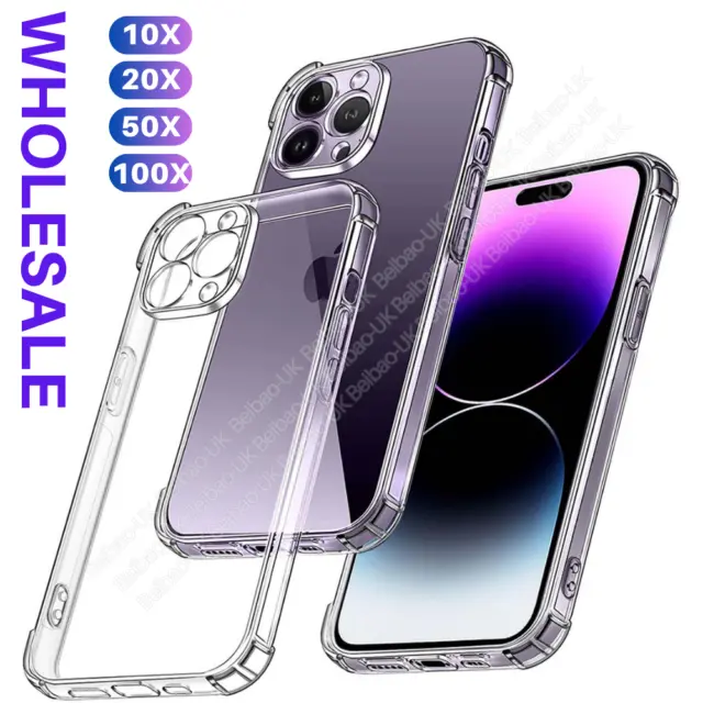 Wholesale Bulk Lot Clear Phone Case Cover For iPhone 15 14 13 12 11 Pro XR XS 8
