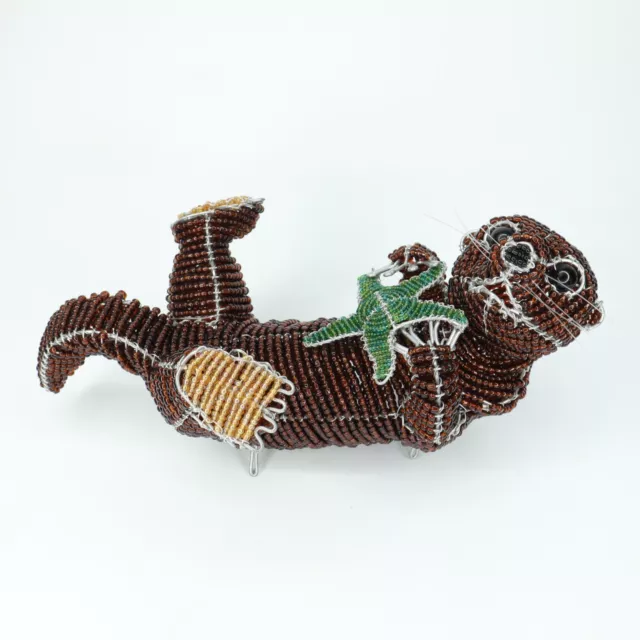 Beadworx Grassroots Glass Bead & Wire Otter & Starfish Figurine