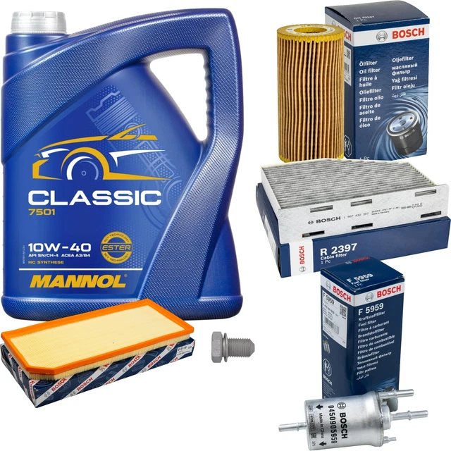 Inspektionspaket Wartungspaket Filterset mit 6 L Motoröl Classic 10W-40, Ölfilter, Dichtring Inspektionspaket Wartungspaket Filterset mit 6 L Motoröl Classic 10W-40, Ölfilter, Dichtring