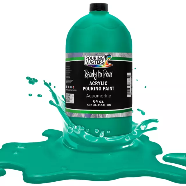 Pouring Masters Aquamarine 64-Ounce Bottle Water-Based Acrylic Pouring Paint