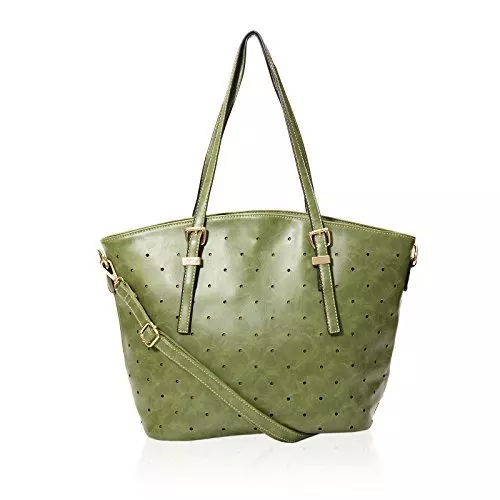 Womens Faux Leather Tote Studded Celebrity Messenger Purse Shoulder Bag Handbag