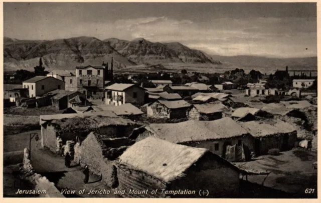 Jerusalem Israel View of Jericho & Mt. Temptation Vintage Postcard