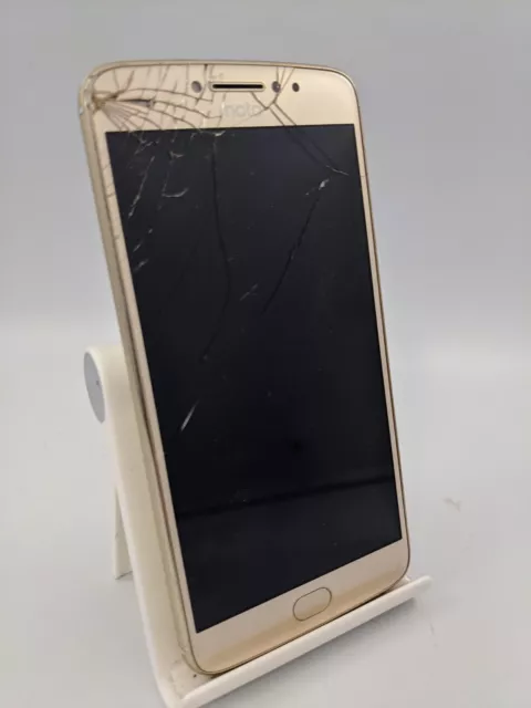 Motorola Moto E4 Plus 16GB Gold Unlocked Android Touchscreen Smartphone Cracked