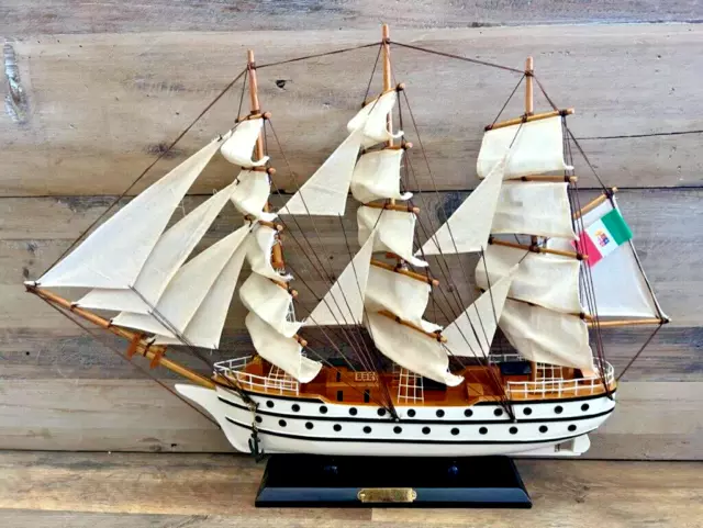 Amerigo Vespucci Wooden Model Ship 22" x 17" (Assembled)