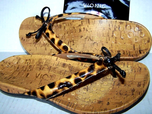 Vionic leopard sales flip flop