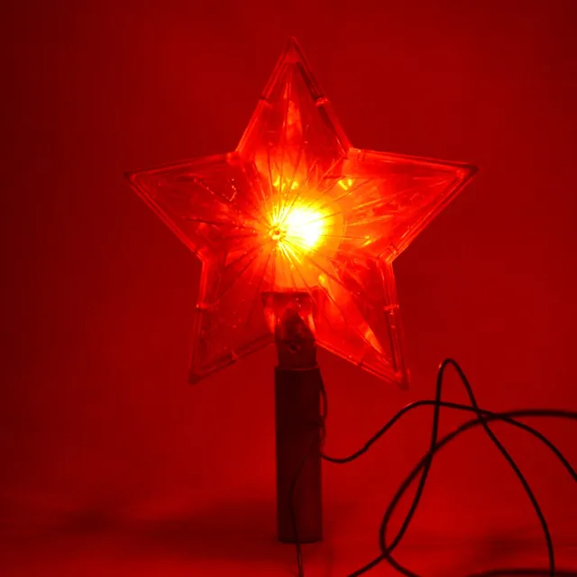 1970s Soviet Vintage Christmas Tree Toy Topper RED STAR Electric Ornaments USSR