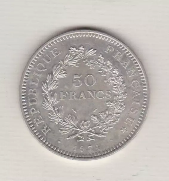 France 1974 Silver 50 Francs Coin In Extremely Fine To Near Mint Condition