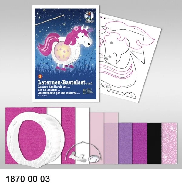 Bastelmappe Laternen-Bastelset Einhorn Laterne Basteln Bastel-Mappe-Set