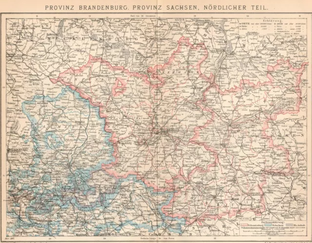 Provinz Brandenburg, Provinz Sachsen, nördlicher Teil, Maßstab 1 : 1 350 000