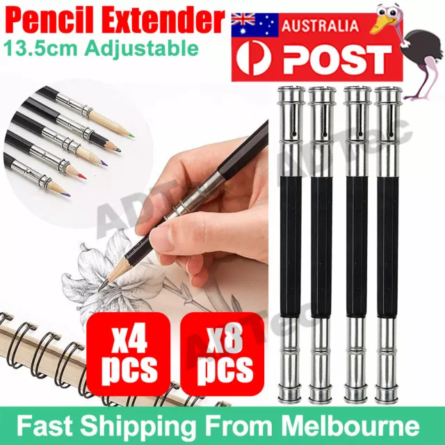 4/8PCS Head Dual Art Tool Adjustable Pencil Extender Lengthener Holder