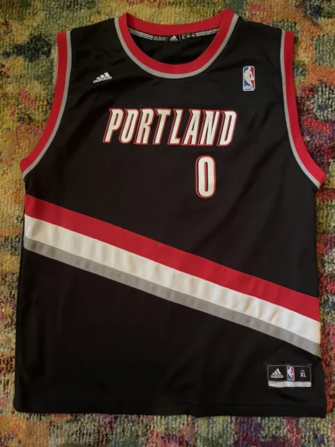 Black Nike NBA Portland Trail Blazers Lillard #0 Jersey