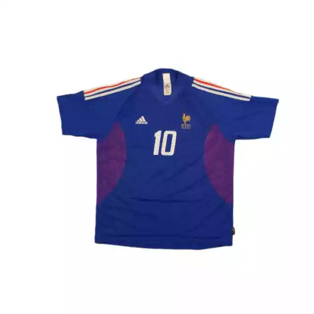 Maillot de football vintage domicile Equipe de France N°10 ZIDANE 2002-2003