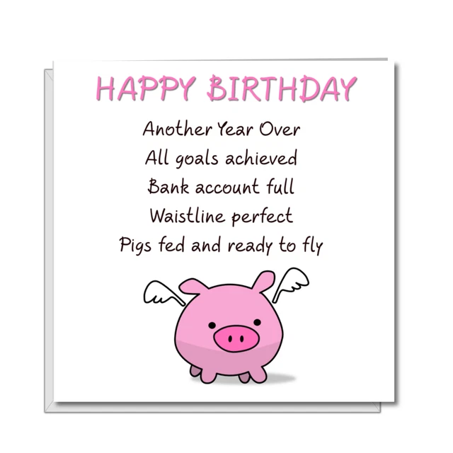 FUNNY BIRTHDAY CARD Female Friend Girlfriend Mum Daughter Pigs might ...