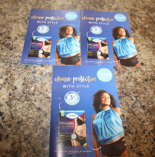 3x £12.50 = £37.50 off TENA Silhouette COUPON VOUCHER valid till 15th Dec 2023